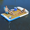 Inflatable floating dock mat water platform