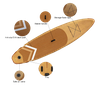 Custom fusion stand up inflatable paddle board wooden SUP
