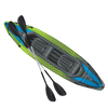 Green inflatable kayak on river for 2 lightweight high pressure hobie inflatable kayak