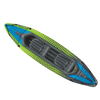 Green inflatable kayak on river for 2 lightweight high pressure hobie inflatable kayak